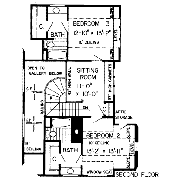 Country Floor Plan - Upper Floor Plan #312-191