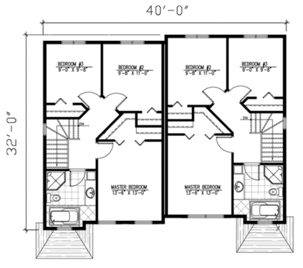 Traditional Floor Plan - Upper Floor Plan #138-238