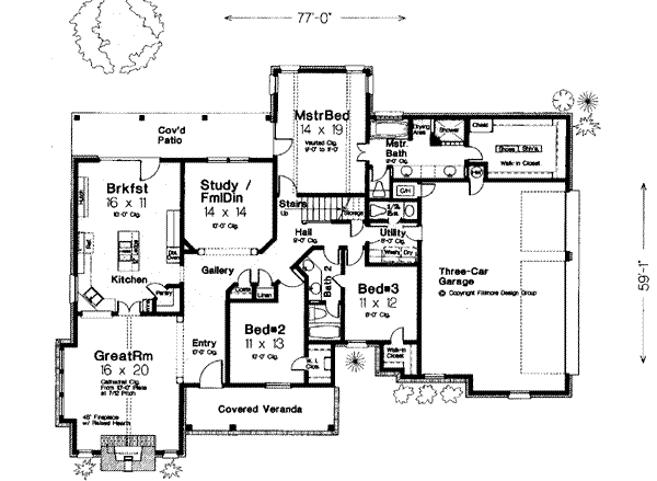 House Plan Design - European Floor Plan - Main Floor Plan #310-253