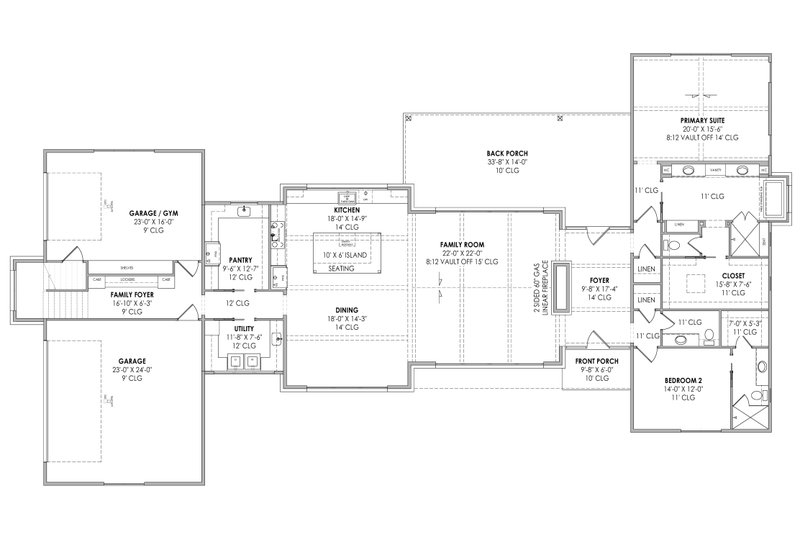 Home Plan - Floor Plan - Main Floor for Modern House Plan #1096-25 - 4 bed, 4.5 bath