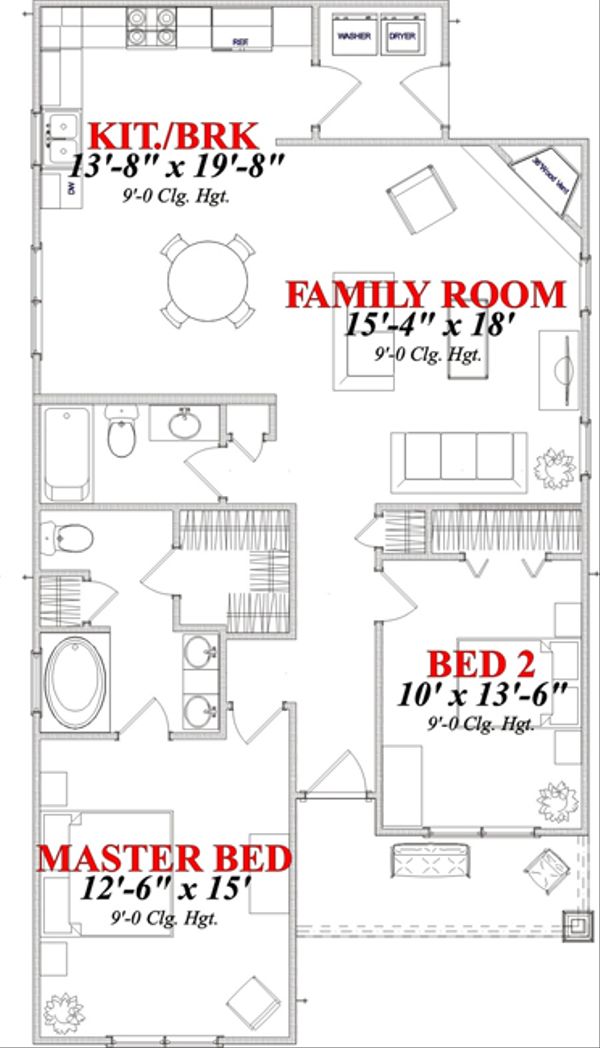 Bungalow Floor Plan - Main Floor Plan #63-293