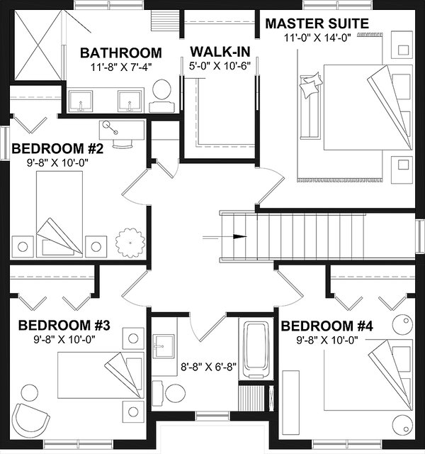 Dream House Plan - Farmhouse Floor Plan - Upper Floor Plan #23-341
