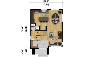 Floor Plan - Main Floor for Contemporary House Plan #25-4898 - 3 bed, 1.5 bath