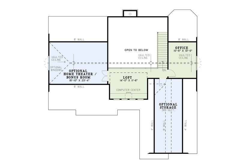 Home Plan - Floor Plan - Upper Floor for Craftsman House Plan #17-2814 - 4 bed, 2 bath