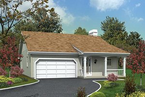 House Blueprint - Cottage Exterior - Front Elevation Plan #57-385