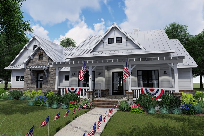 House Plan Design - Exterior - Front Elevation 3 for Farmhouse House Plan #120-256 - 3 bed, 2.5 bath