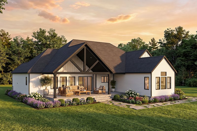 House Plan Design - Exterior - Rear Elevation for Country House Plan #1089-80 - 3 bed, 2.5 bath
