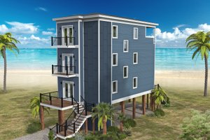 Beach Exterior - Front Elevation Plan #932-1163