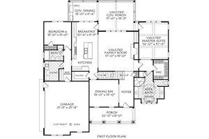 Floor Plan - Main Floor for Farmhouse House Plan #927-1011 - 4 bed, 4 bath