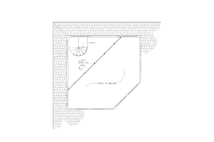 Floor Plan - Upper Floor for Southern House Plan #8-234 - 2 bed, 1 bath