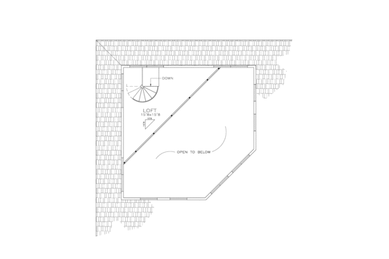 Floor Plan - Upper Floor for Southern House Plan #8-234 - 2 bed, 1 bath