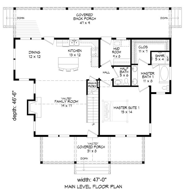 Architectural House Design - Traditional Floor Plan - Main Floor Plan #932-427