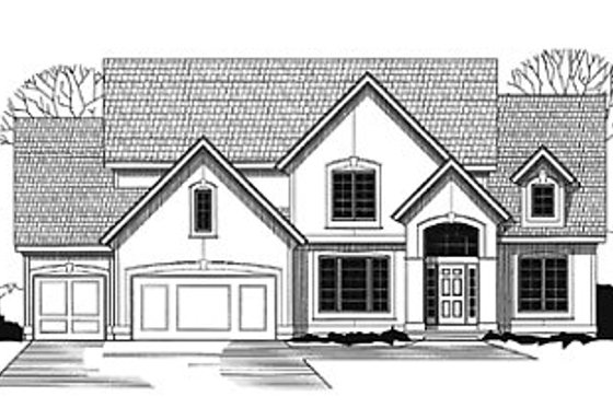 Exterior - Front Elevation for European House Plan #67-176 - 4 bed, 4 bath