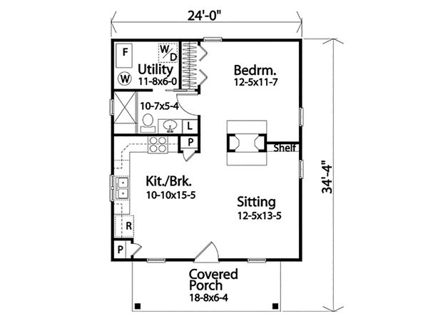 Cottage Floor Plan - Main Floor Plan #22-590