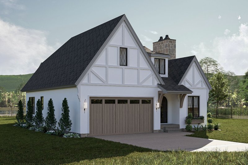 House Design - Exterior - Other Elevation 1 for Tudor House Plan #455-373 - 2 bed, 2 bath