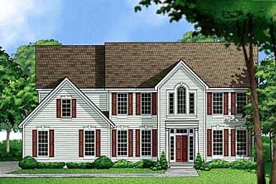 Exterior - Front Elevation for Colonial House Plan #67-583 - 4 bed, 3.5 bath