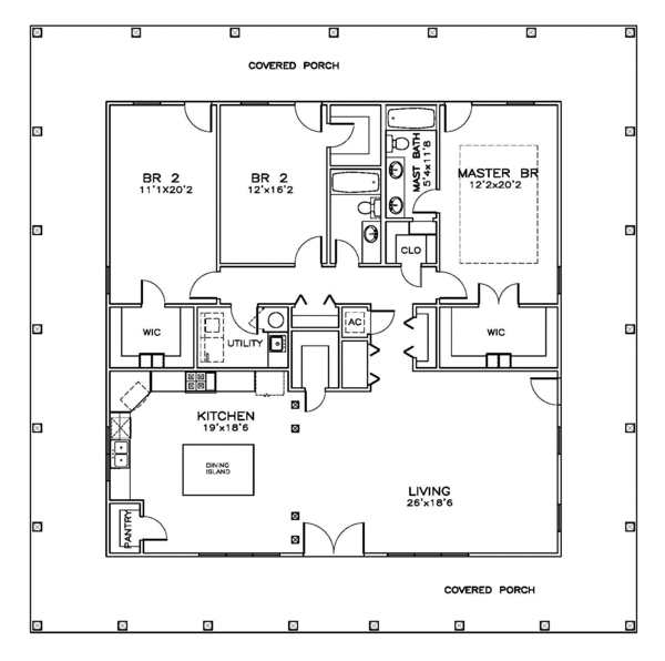 Southern Floor Plan - Main Floor Plan #8-296
