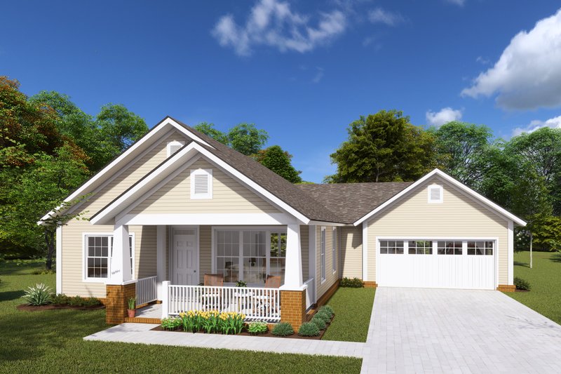 Cottage Style House Plan - 2 Beds 2 Baths 1147 Sq/Ft Plan #513-2083