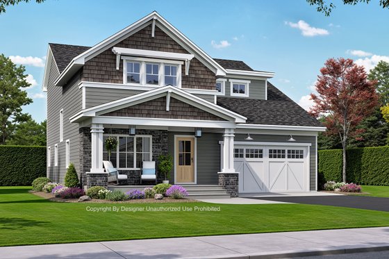 Exterior - Front Elevation 4 for Bungalow House Plan #51-1355 - 3 bed, 2.5 bath