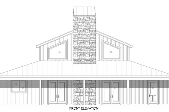 Exterior - Front Elevation 3 for Farmhouse House Plan #932-699 - 2 bed, 2 bath