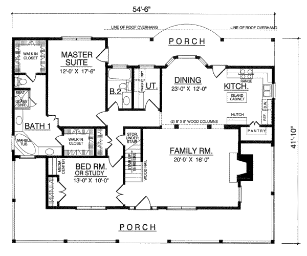 House Design - Farmhouse Floor Plan - Main Floor Plan #40-328