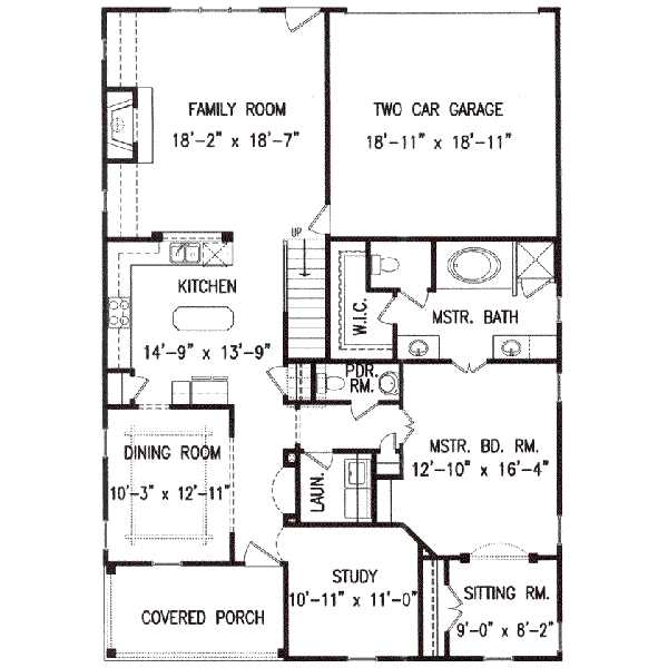 Cottage Floor Plan - Main Floor Plan #54-123