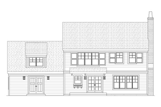 Exterior - Rear Elevation for Colonial House Plan #901-10 - 3 bed, 2.5 bath
