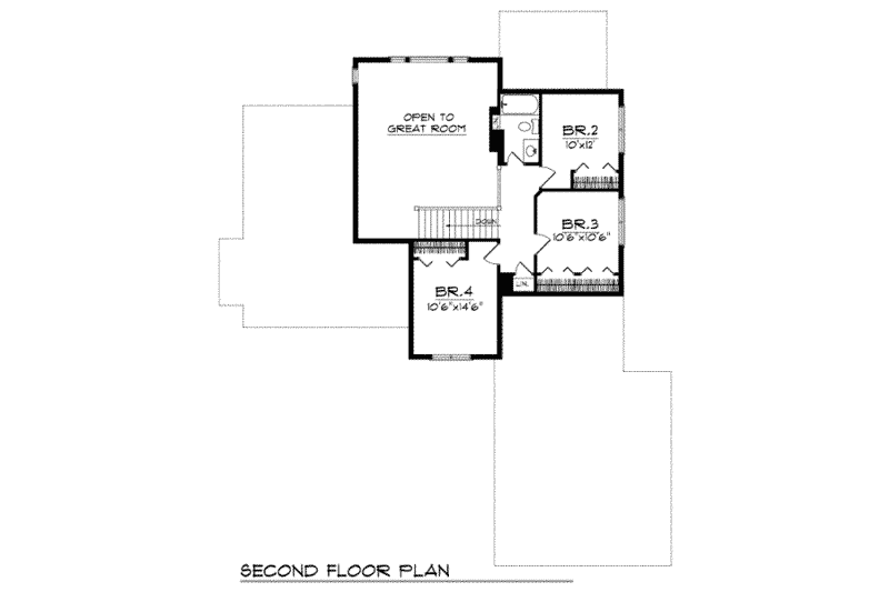 House Plan Design - Floor Plan - Upper Floor for Traditional House Plan #70-319 - 4 bed, 2.5 bath