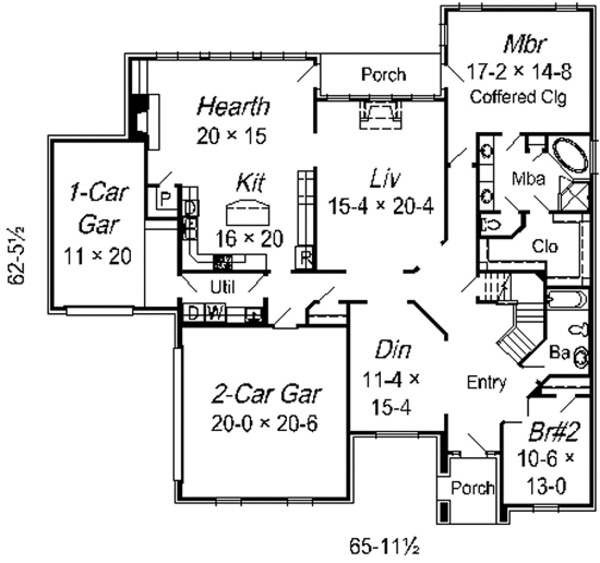 European Floor Plan - Main Floor Plan #329-303