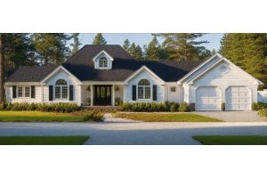Ranch Exterior - Front Elevation Plan #3-157