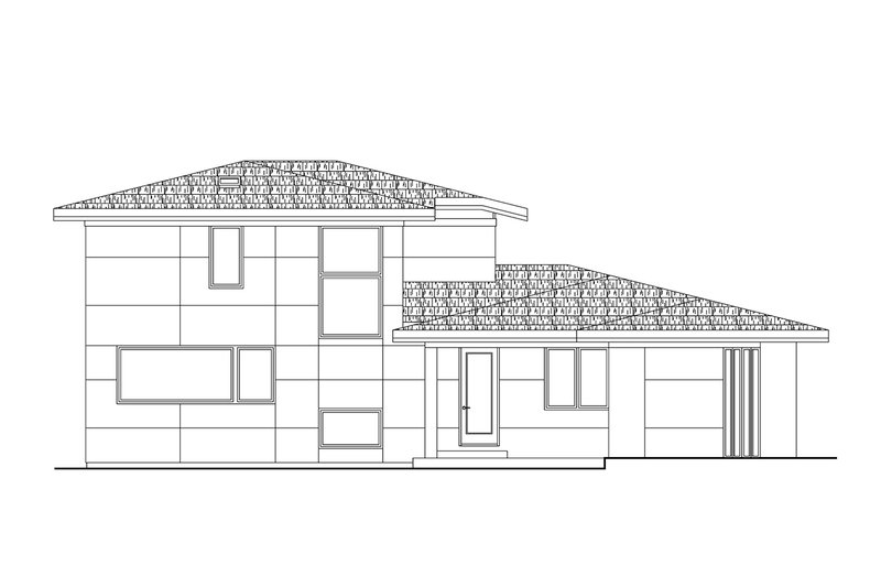 House Design - Exterior - Rear Elevation for Contemporary House Plan #124-1389 - 5 bed, 4.5 bath