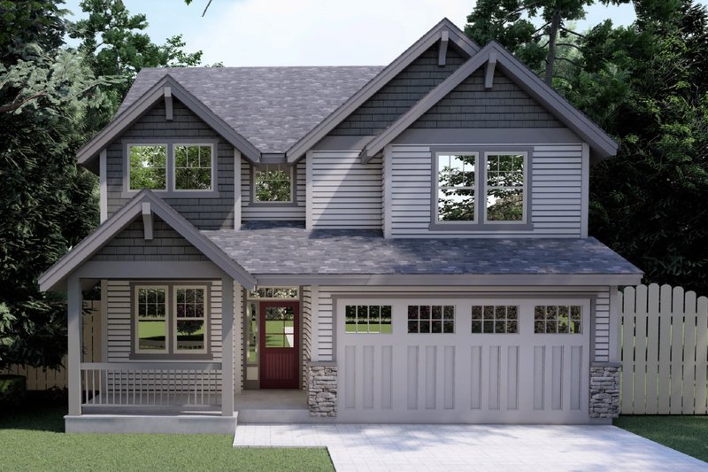 House Plan Design - Craftsman Exterior - Front Elevation Plan #53-663