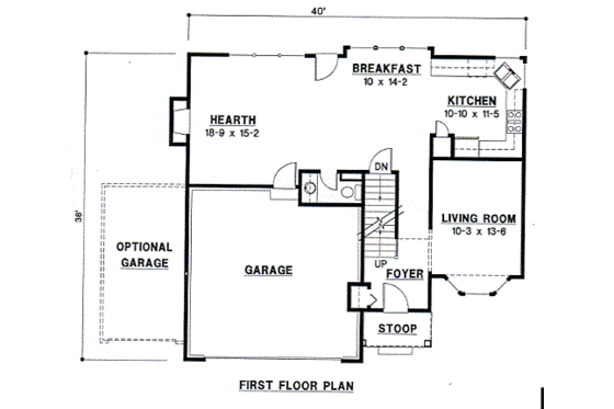 Floor Plan - Main Floor for Traditional House Plan #67-479 - 4 bed, 2.5 bath