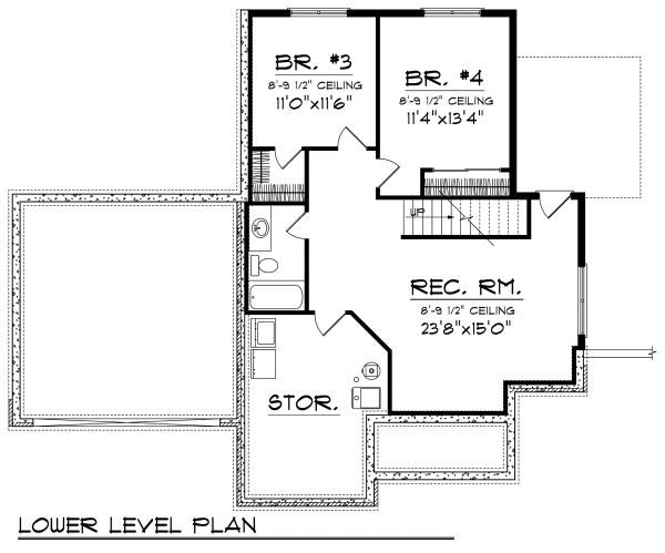 Cottage Floor Plan - Lower Floor Plan #70-857