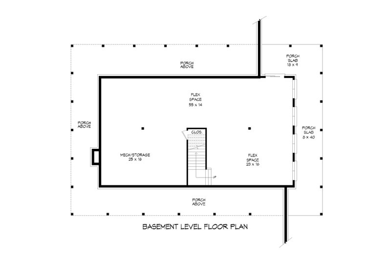 Architectural House Design - Floor Plan - Lower Floor for Farmhouse House Plan #932-1079 - 3 bed, 2.5 bath