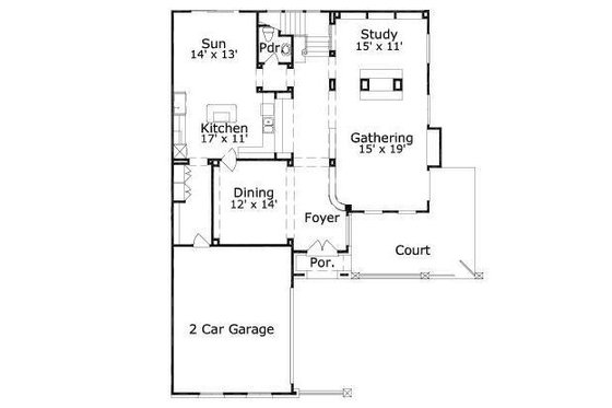 Floor Plan - Main Floor for European House Plan #411-870 - 3 bed, 3.5 bath
