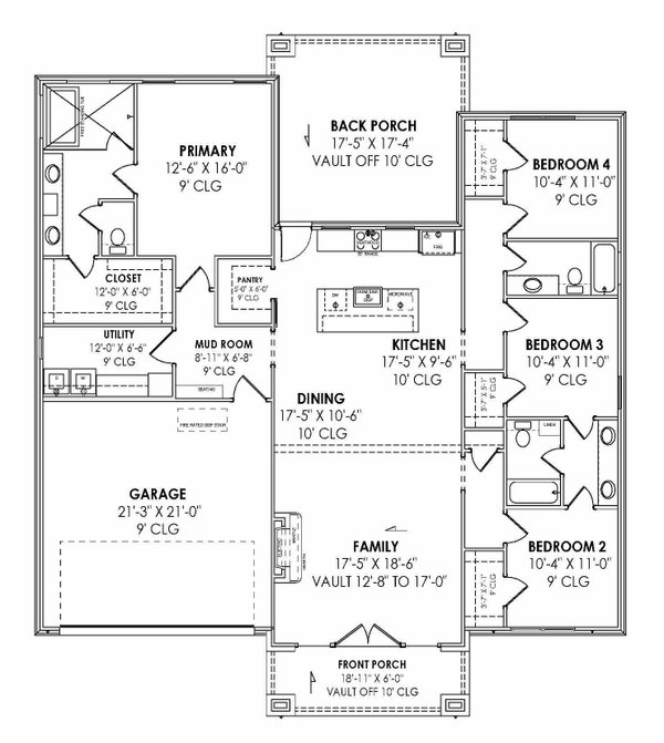 Modern Floor Plan - Main Floor Plan #1096-101