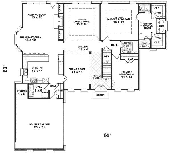 Traditional Floor Plan - Main Floor Plan #81-338