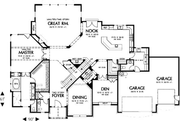 Home Plan - European Floor Plan - Main Floor Plan #48-359