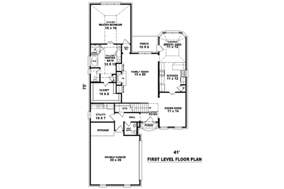 Floor Plan - Main Floor for European House Plan #81-864 - 3 bed, 2.5 bath