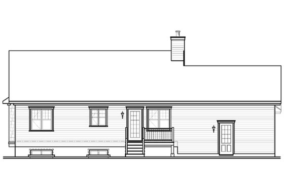 Exterior - Rear Elevation for Bungalow House Plan #23-2611 - 2 bed, 1 bath