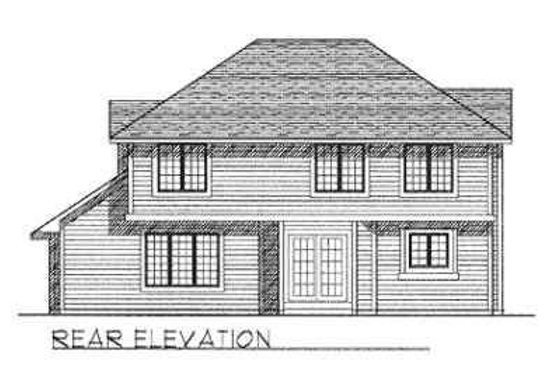Exterior - Rear Elevation for Traditional House Plan #70-361 - 4 bed, 2.5 bath
