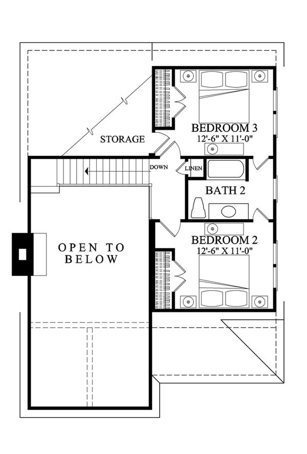 Architectural House Design - Cottage Floor Plan - Upper Floor Plan #137-272