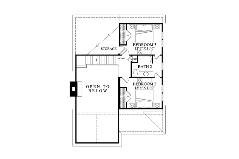 Home Plan - Floor Plan - Upper Floor for Cottage House Plan #137-272 - 3 bed, 2.5 bath