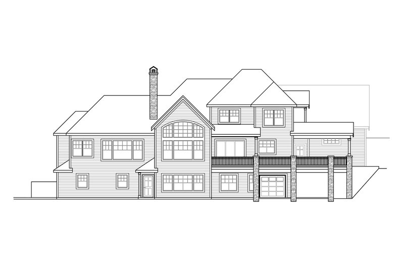 Architectural House Design - Exterior - Rear Elevation for European House Plan #124-1200 - 4 bed, 5.5 bath