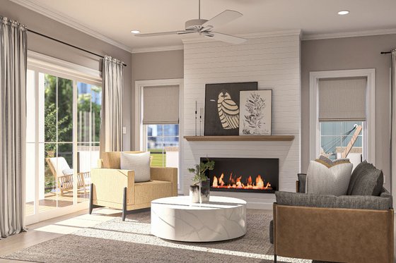 Interior - Family Room 2 for Farmhouse House Plan #455-409 - 3 bed, 2.5 bath