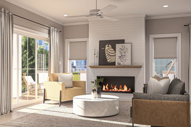 Home Plan - Interior - Family Room 2 for Farmhouse House Plan #455-409 - 3 bed, 2.5 bath