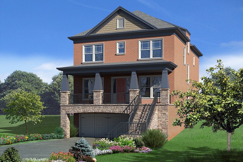Architectural House Design - Craftsman Exterior - Front Elevation Plan #30-341