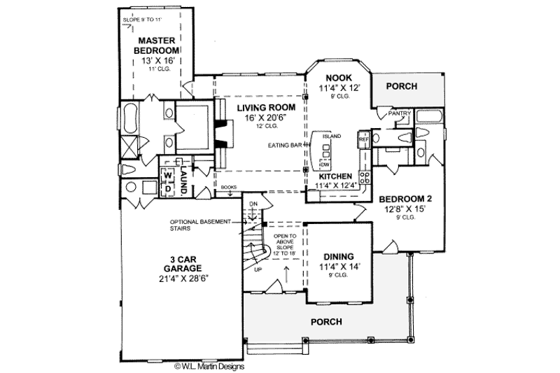 Architectural House Design - Floor Plan - Main Floor for Traditional House Plan #20-366 - 4 bed, 3.5 bath