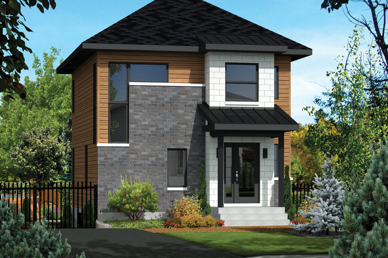 Contemporary Style House Plan - 2 Beds 1 Baths 1247 Sq/Ft Plan #25-4434